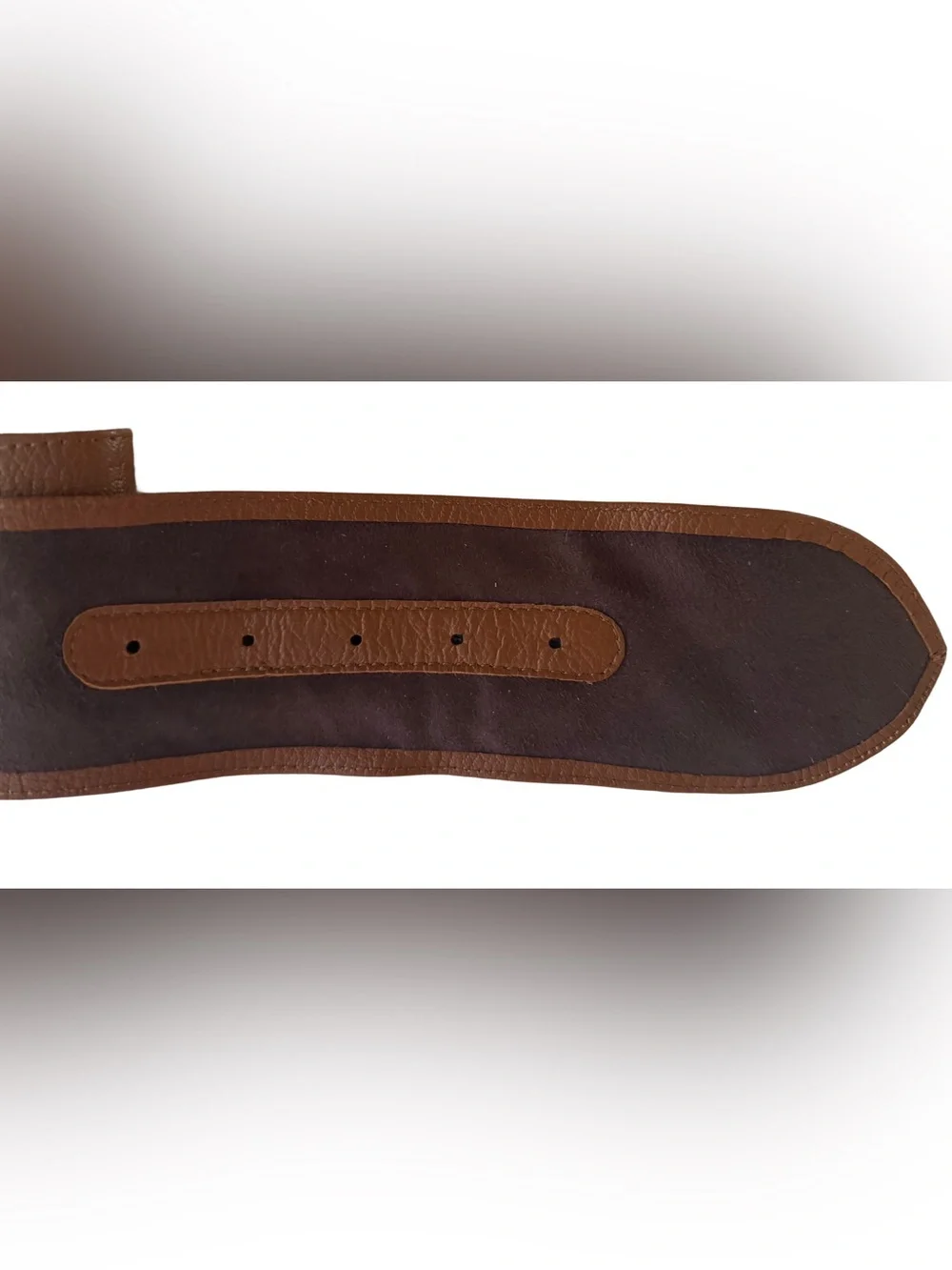 💋 FABULOUS Vintage 1980 WIDE Bonded Leather Statement Cinch Belt “Whiskey Brown”
